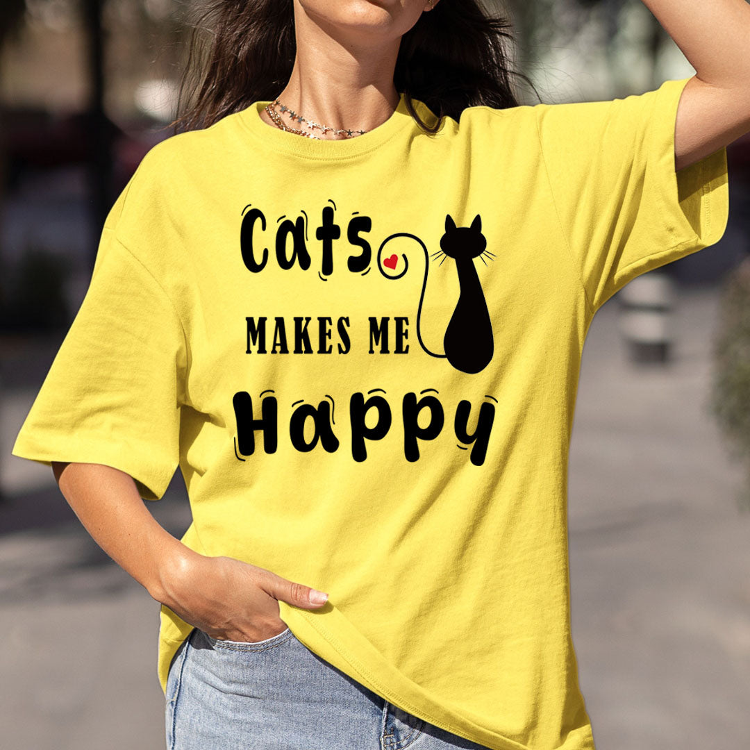 Cats Makes Me Happy - Bella canvas