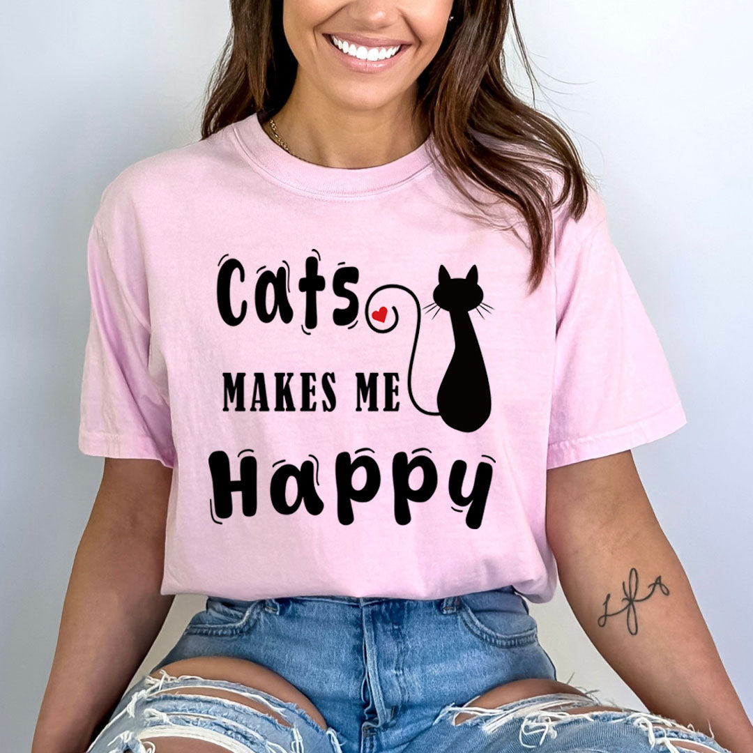 Cats Makes Me Happy - Bella canvas