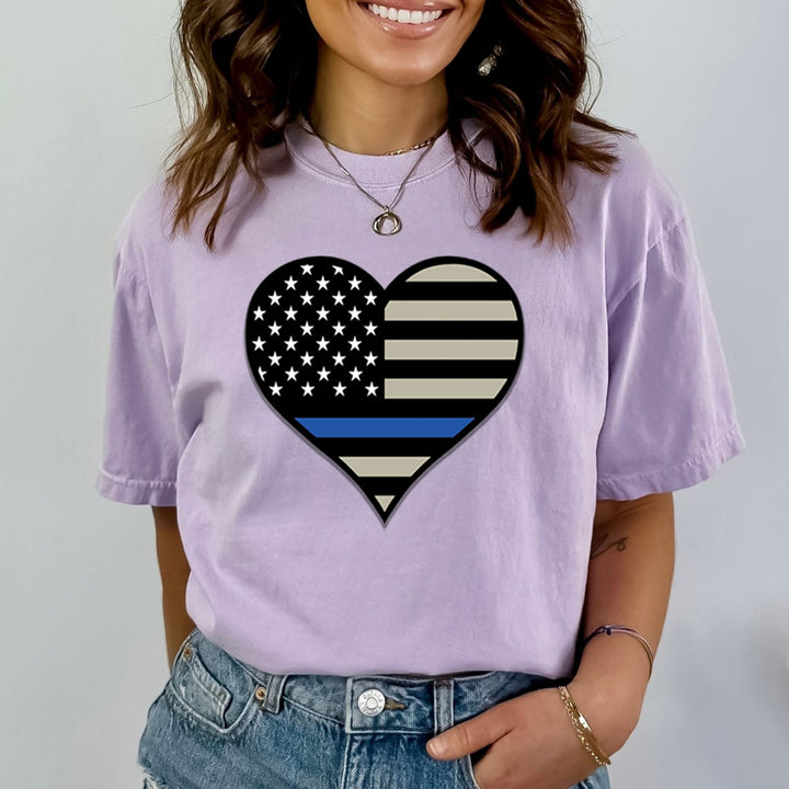 Police Flag Heart - Bella canvas