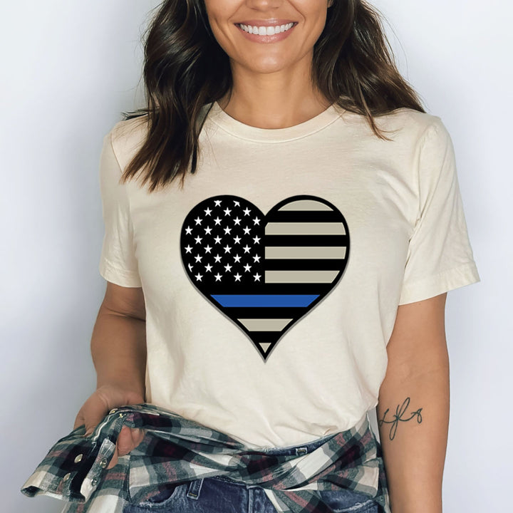 Police Flag Heart - Bella canvas