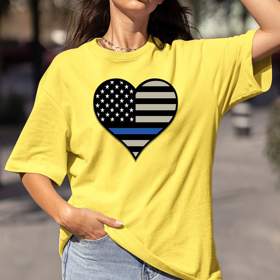 Police Flag Heart - Bella canvas