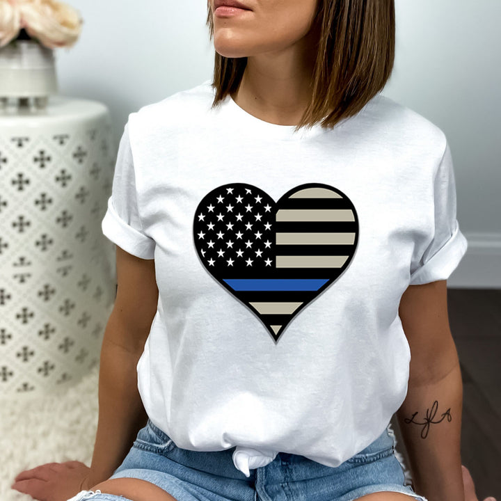 Police Flag Heart - Bella canvas