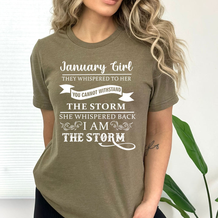 January Girl ( I Am The Storm) - Bella Canvas