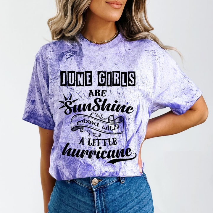 June Girls Are Sunshine - Unisex Tie-Dye Colorblast T-Shirt