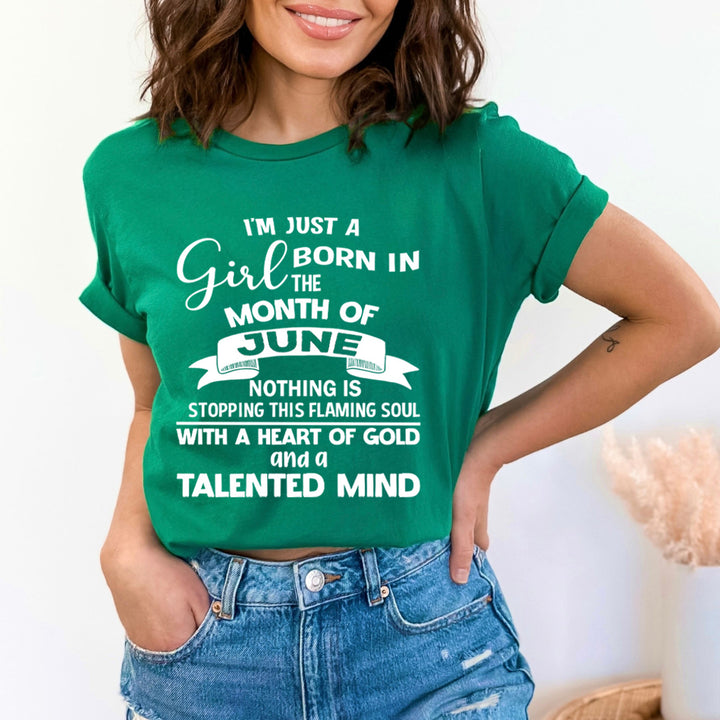 June Girl With A Heart Of Gold - Bella Canvas
