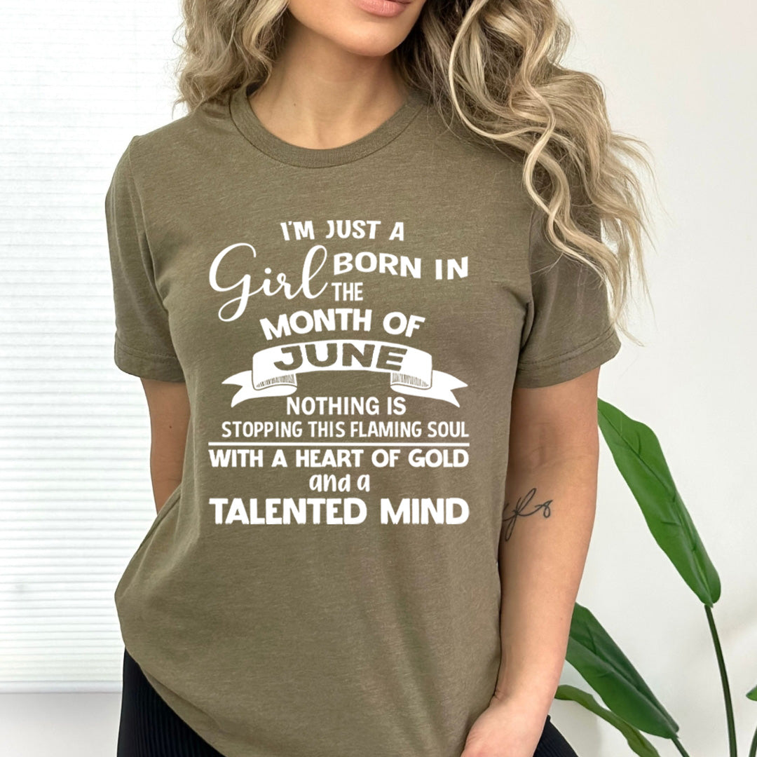 June Girl With A Heart Of Gold - Bella Canvas