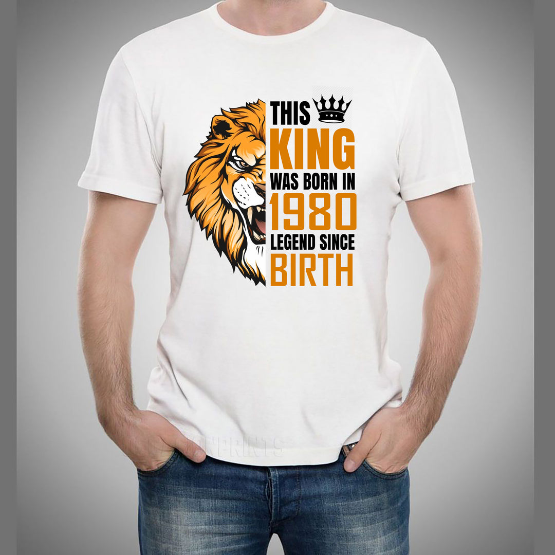 "The King Was Born" (Choose your Year 1971 to 1980) Men's Tee