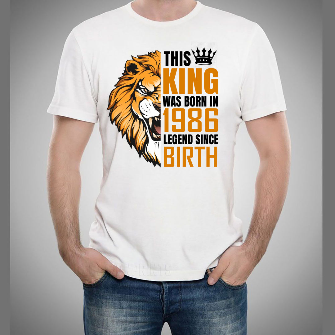 "The King Was Born" (Choose your Year 1981 to 1990) Men's Tee