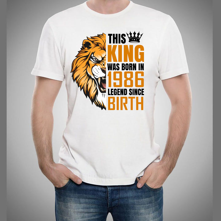"The King Was Born" (Choose your Year 1981 to 1990) Men's Tee