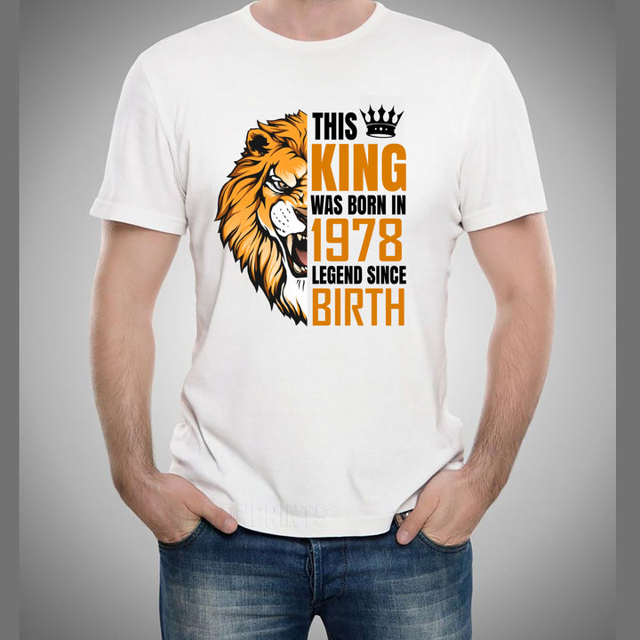 "The King Was Born" (Choose your Year 1971 to 1980) Men's Tee