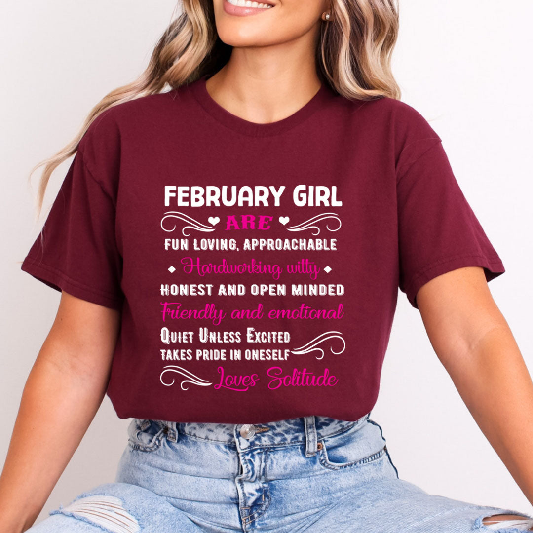 Hardworking,Witty,Quiet Unless Excited - February Girl - Bella Canvas
