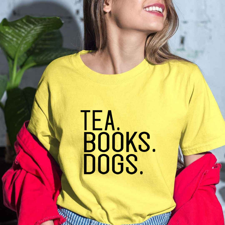 Tea Books Dogs - Bella Canvas T-Shirt