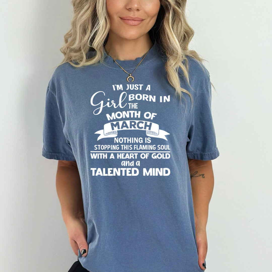 March Girl With A Heart Of Gold - Bella Canvas