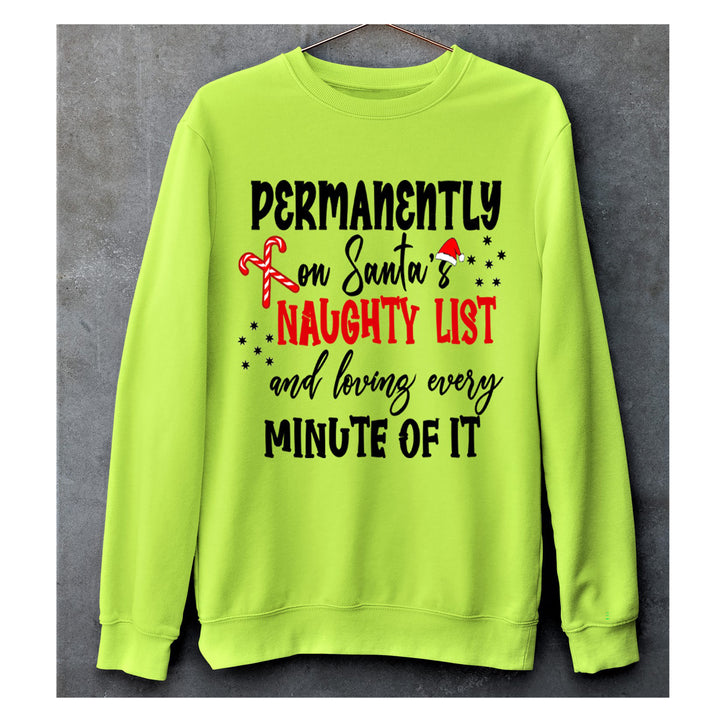 ''Permanently On Santa's Naughty ''- Hoodie & Sweatshirt.