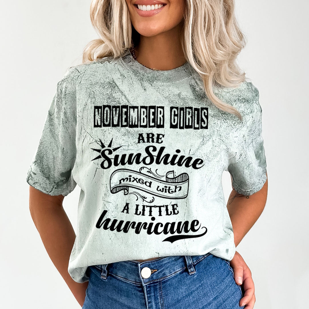 November Girls Are Sunshine - Unisex Tie-Dye Colorblast T-Shirt