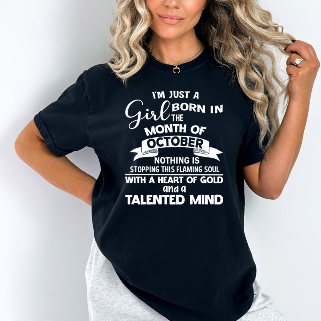 October Girl With A Heart Of Gold - Bella Canvas