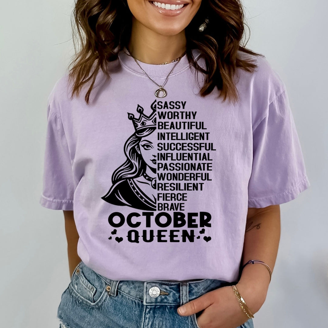 October Queen Worthy And Beautiful - Bella Canvas