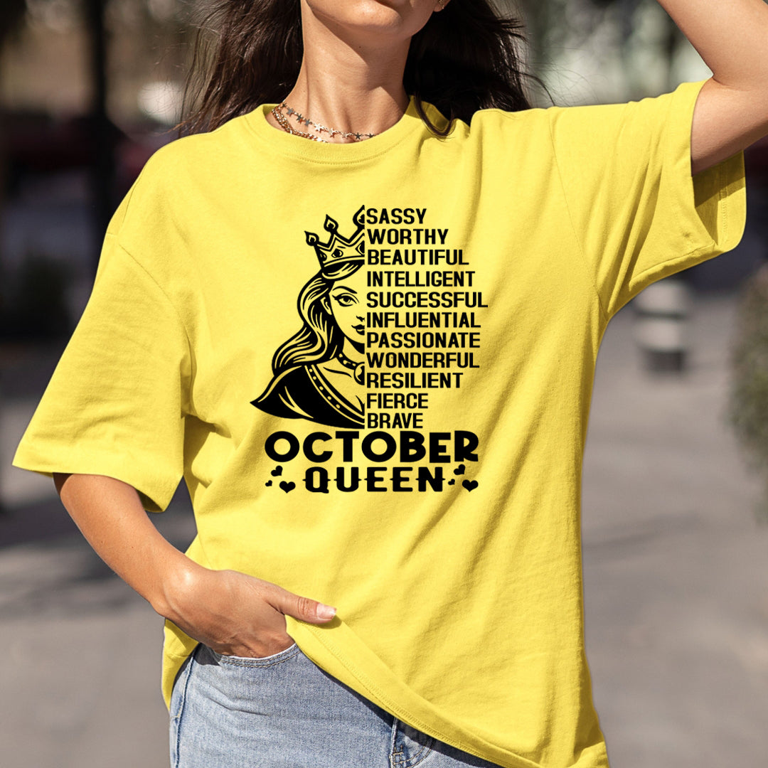 October Queen Worthy And Beautiful - Bella Canvas