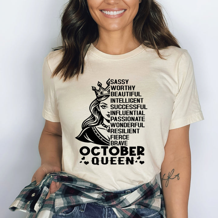 October Queen Worthy And Beautiful - Bella Canvas