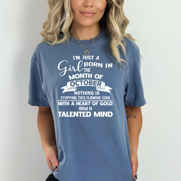 October Girl With A Heart Of Gold - Bella Canvas