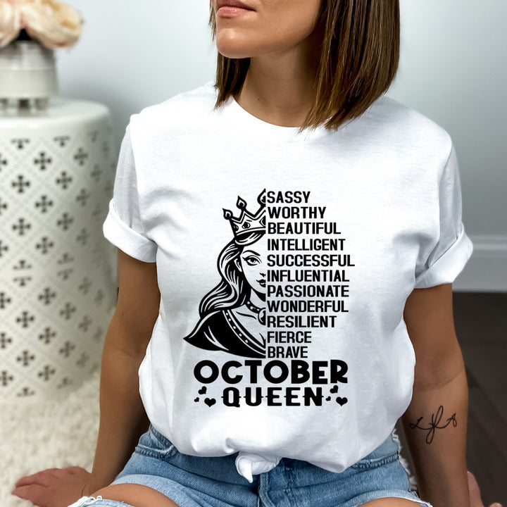 October Queen Worthy And Beautiful - Bella Canvas