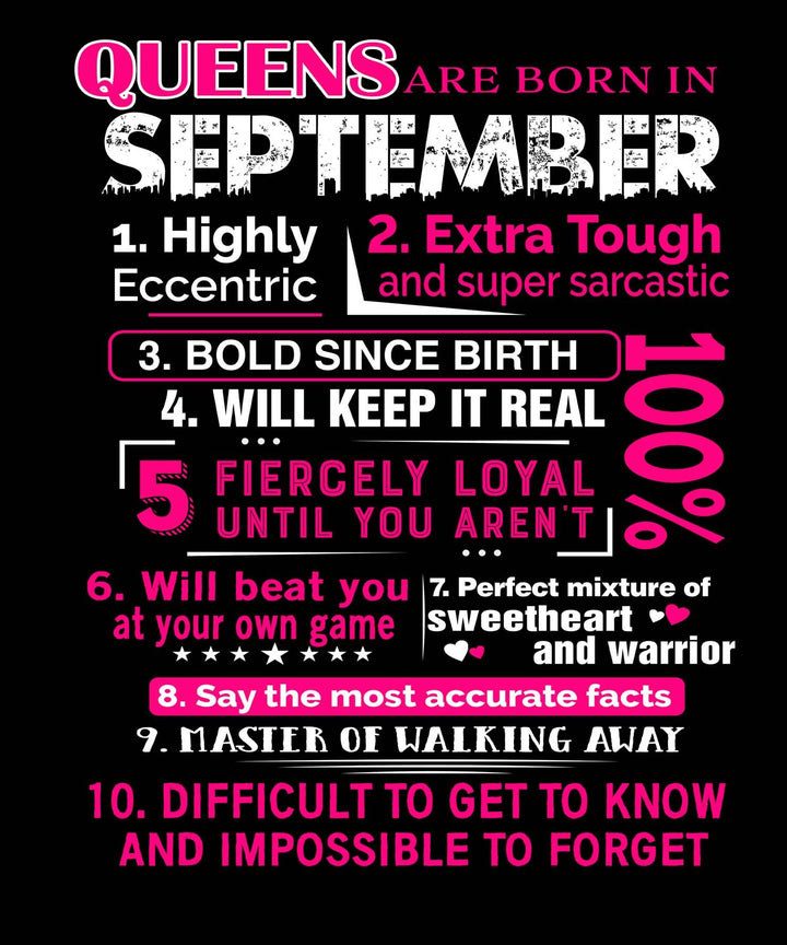 QUEENS ARE BORN IN SEPTEMBER - BELLA CANVAS