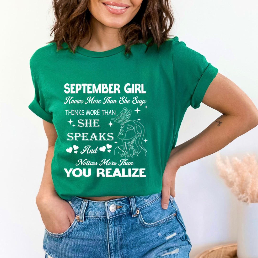 September Girl Notice More Than You Realize - Bella Canvas