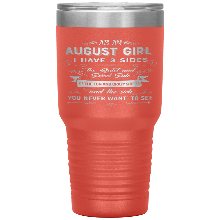 "August Girls 3 Sides "Tumbler.Buy For Family & Friends. Save Shipping. - LA Shirt Company