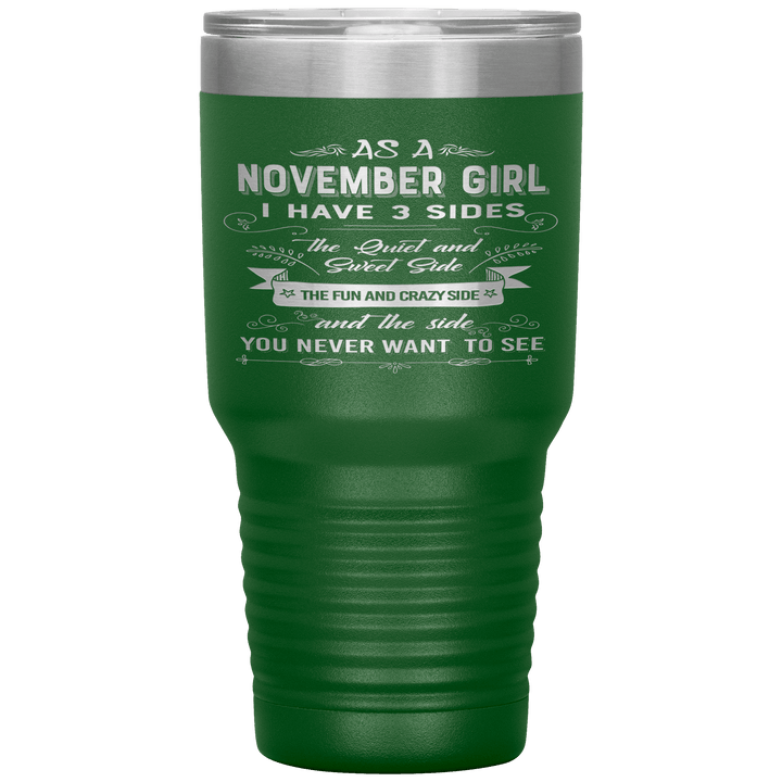 "November Girls 3 sides"Tumbler.Buy For Family & Friends. Save Shipping. - LA Shirt Company