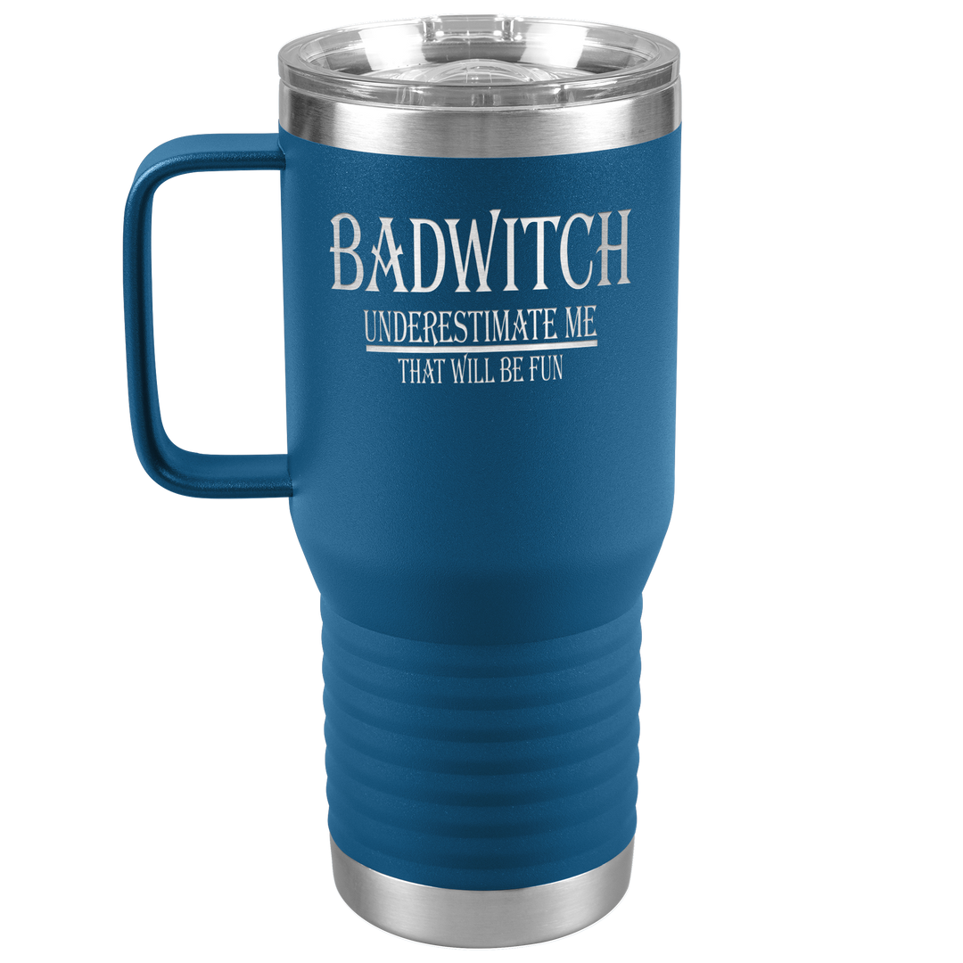 "BADWITCH" TRAVEL TUMBLER.