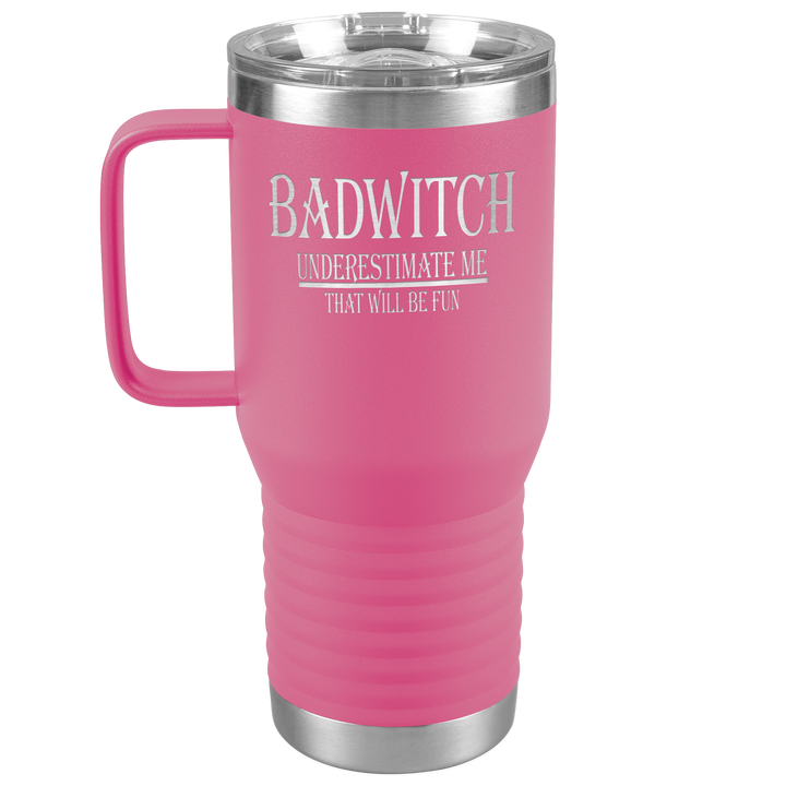 "BADWITCH" TRAVEL TUMBLER.