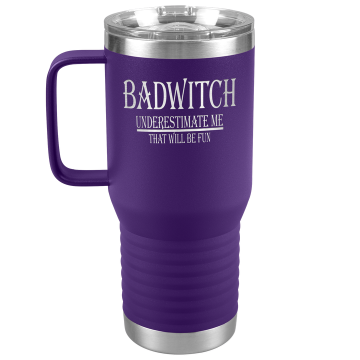 "BADWITCH" TRAVEL TUMBLER.