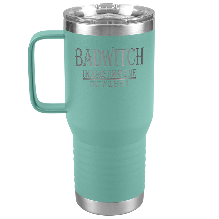 "BADWITCH" TRAVEL TUMBLER.