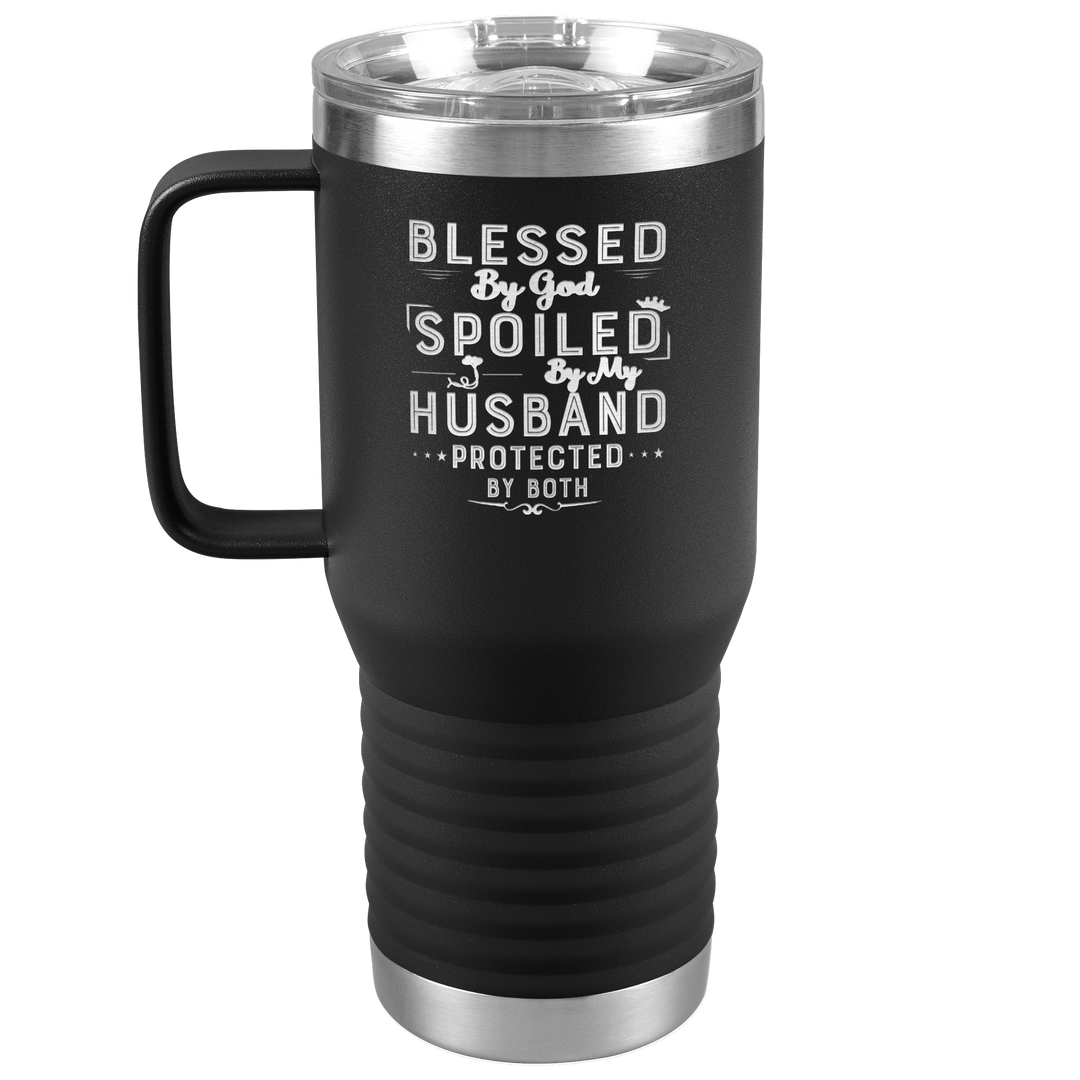 "BLESSED BY GOD" TRAVEL TUMBLER.