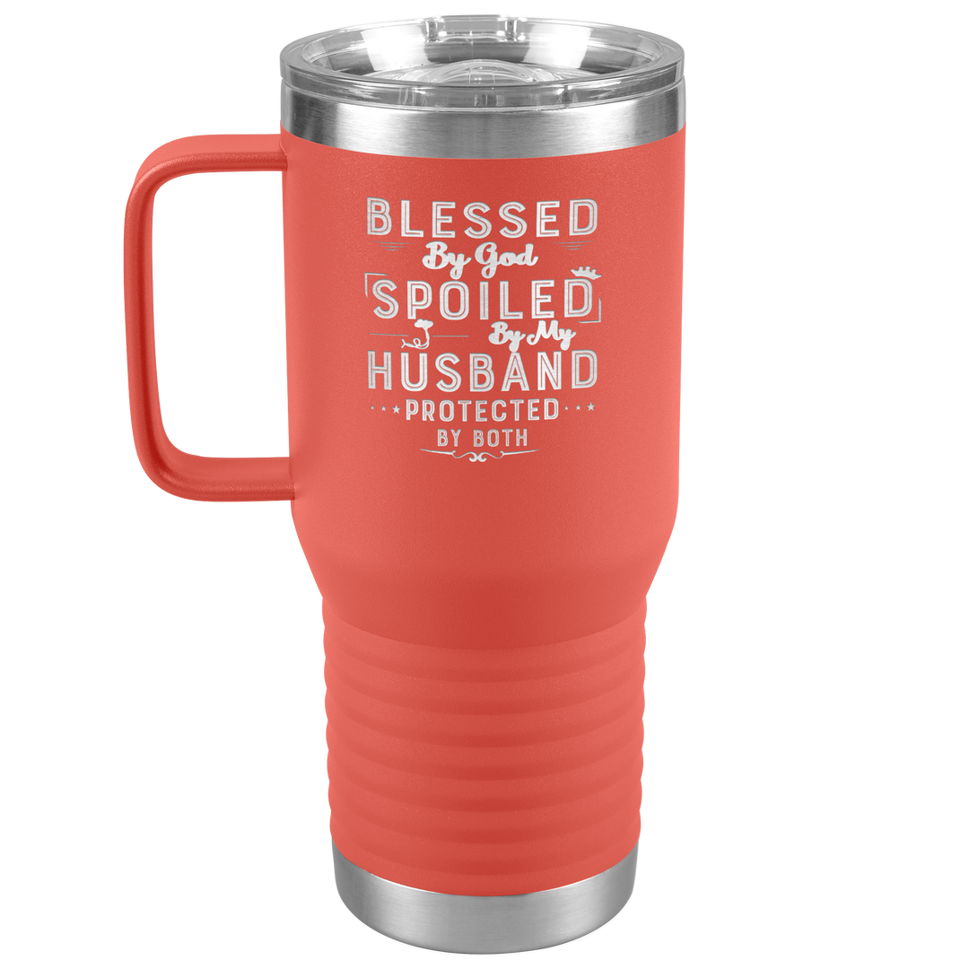 "BLESSED BY GOD" TRAVEL TUMBLER.