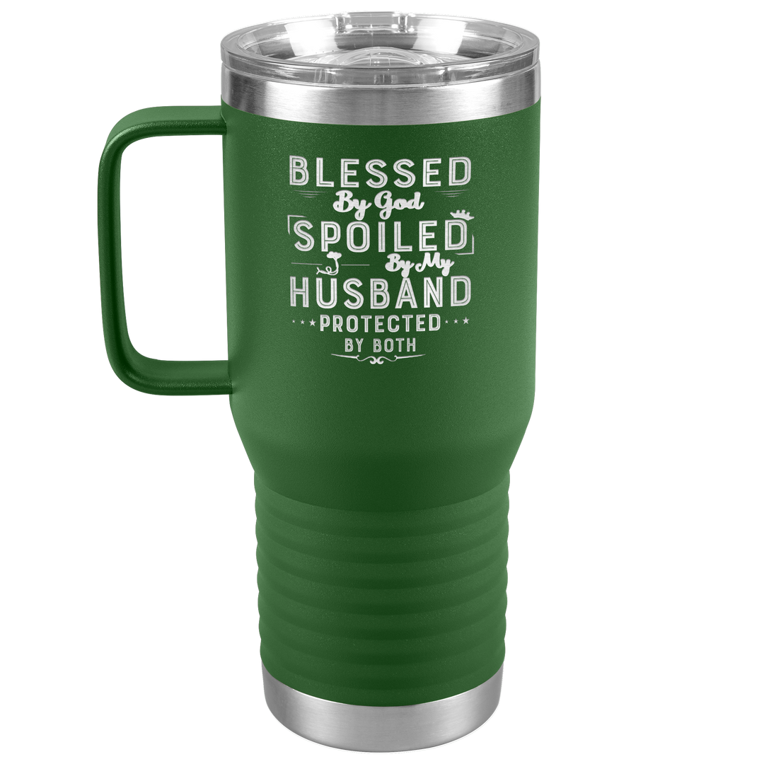 "BLESSED BY GOD" TRAVEL TUMBLER.