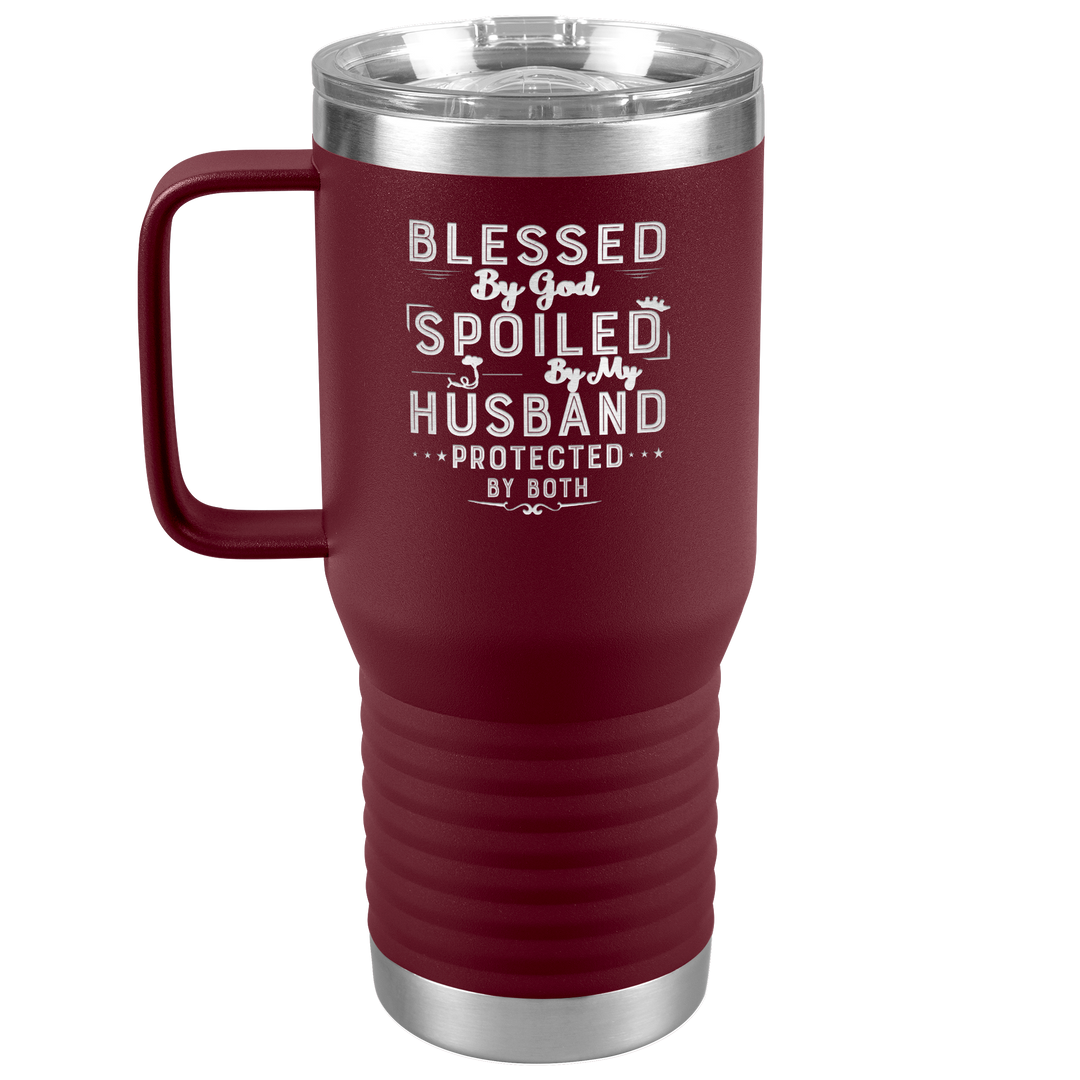"BLESSED BY GOD" TRAVEL TUMBLER.