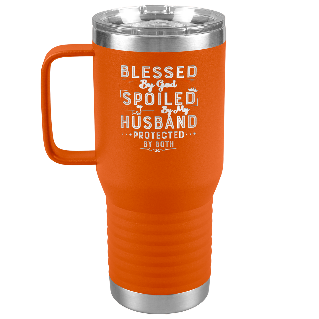 "BLESSED BY GOD" TRAVEL TUMBLER.