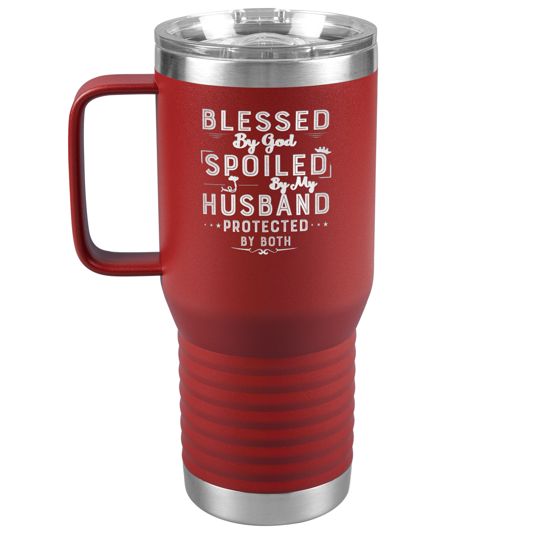 "BLESSED BY GOD" TRAVEL TUMBLER.