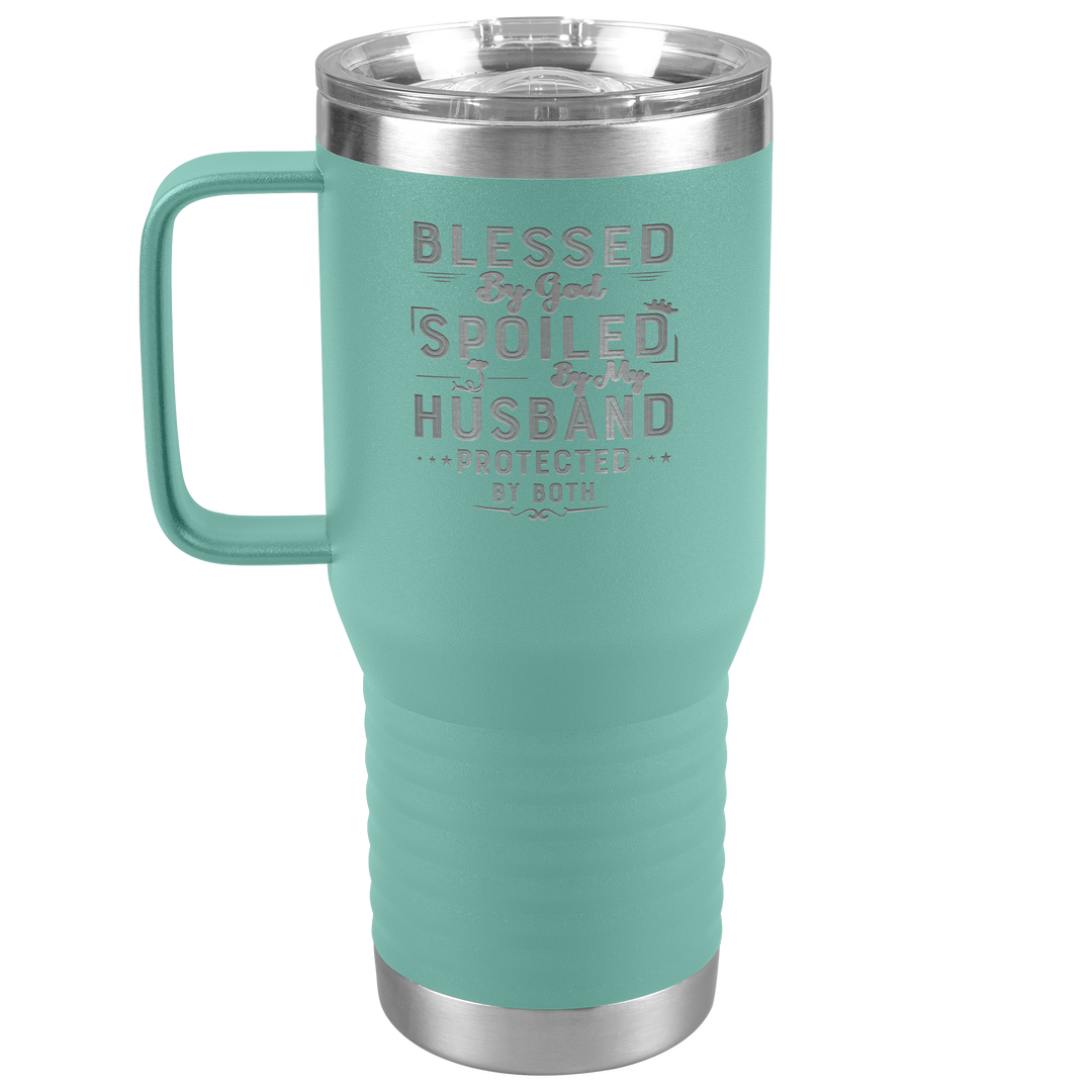 "BLESSED BY GOD" TRAVEL TUMBLER.