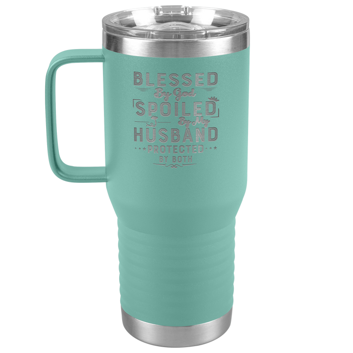 "BLESSED BY GOD" TRAVEL TUMBLER.