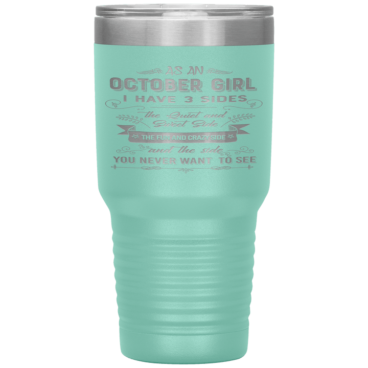 "October Girls 3 sides "Tumbler.Buy For Family & Friends. Save Shipping. - LA Shirt Company