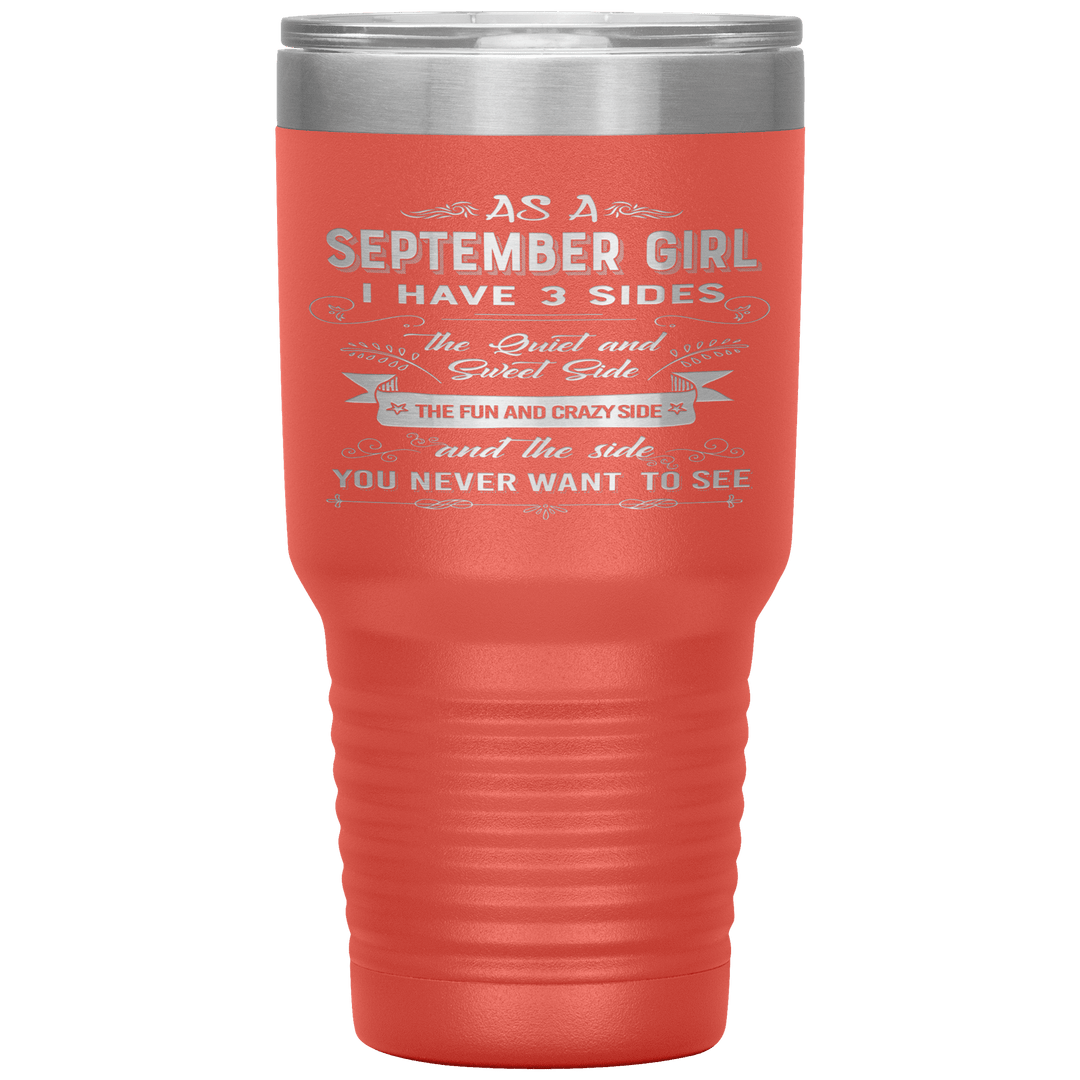 "September Girls 3 sides"Tumbler.Buy For Family & Friends. Save Shipping. - LA Shirt Company