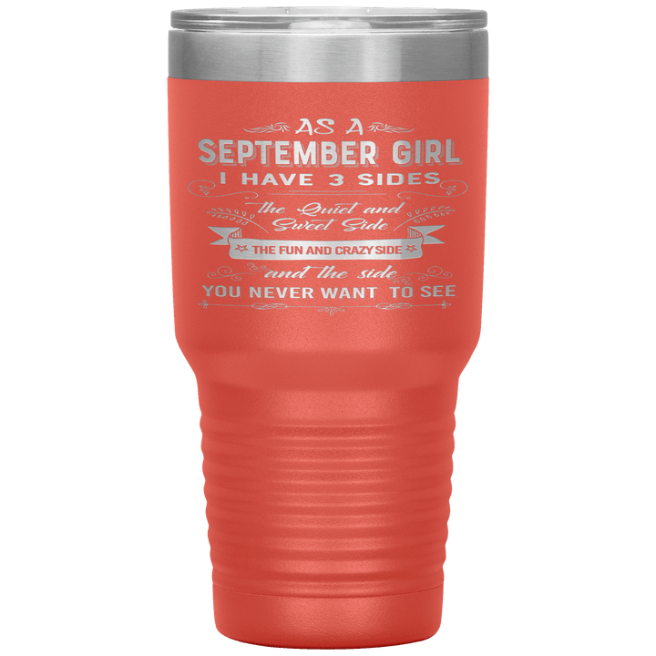 "September Girls 3 sides"Tumbler.Buy For Family & Friends. Save Shipping. - LA Shirt Company