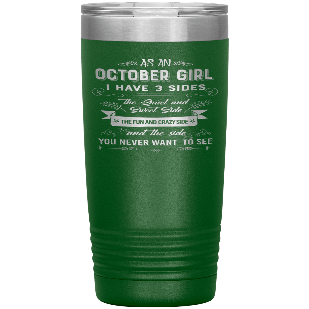 "October Girls 3 sides "Tumbler.Buy For Family & Friends. Save Shipping. - LA Shirt Company