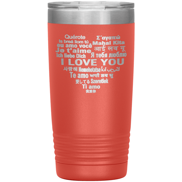 "I LOVE YOU" Tumbler. Flat Shipping. - LA Shirt Company