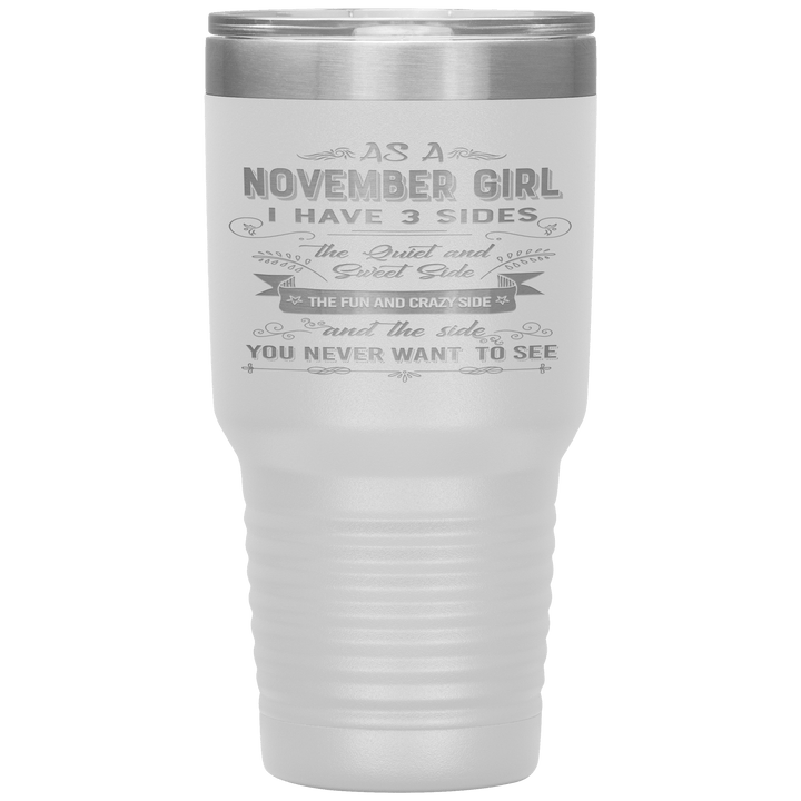 "November Girls 3 sides"Tumbler.Buy For Family & Friends. Save Shipping. - LA Shirt Company
