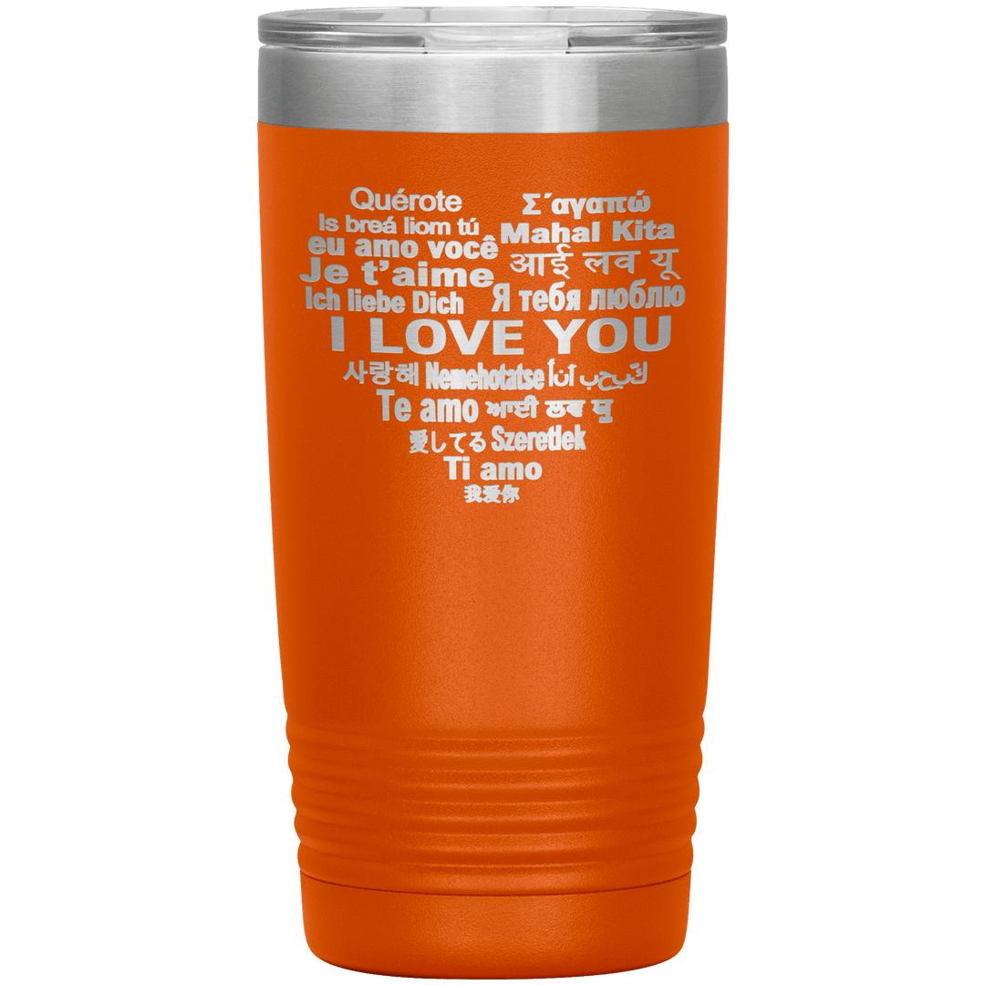 "I LOVE YOU" Tumbler. Flat Shipping. - LA Shirt Company