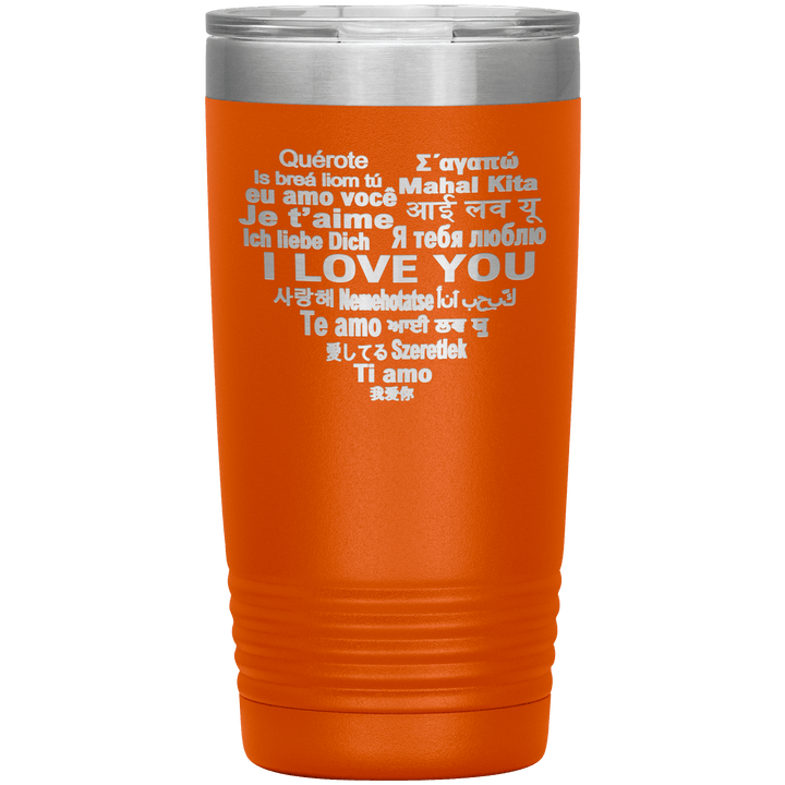 "I LOVE YOU" Tumbler. Flat Shipping. - LA Shirt Company