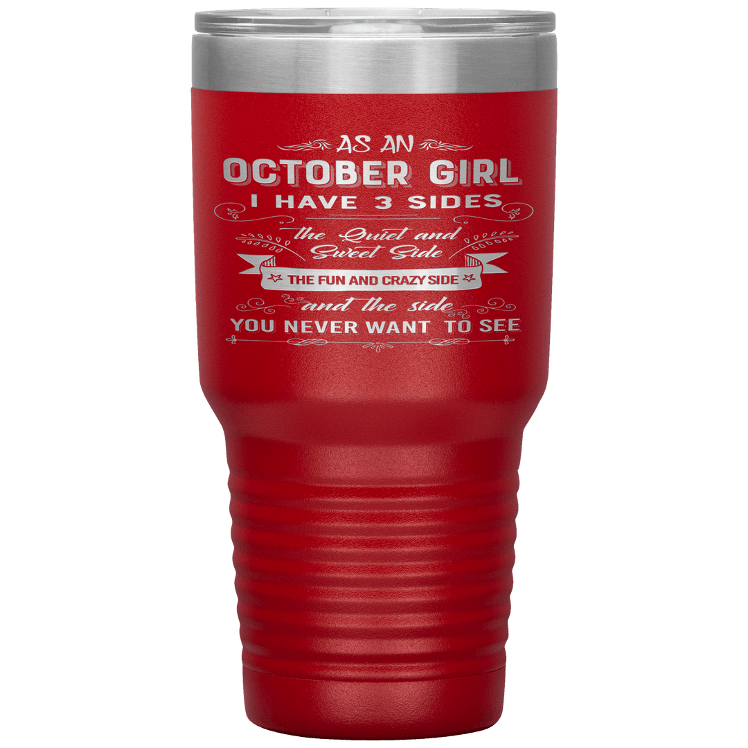 "October Girls 3 sides "Tumbler.Buy For Family & Friends. Save Shipping. - LA Shirt Company